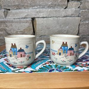 Set of 2 Cottagecore Vintage farm mugs